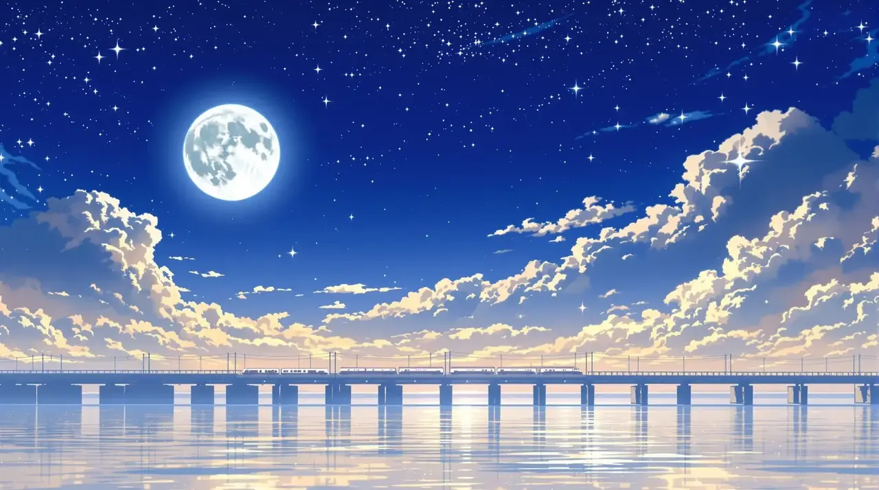 日韩不卡在线唯美月光夜空背景
